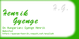 henrik gyenge business card